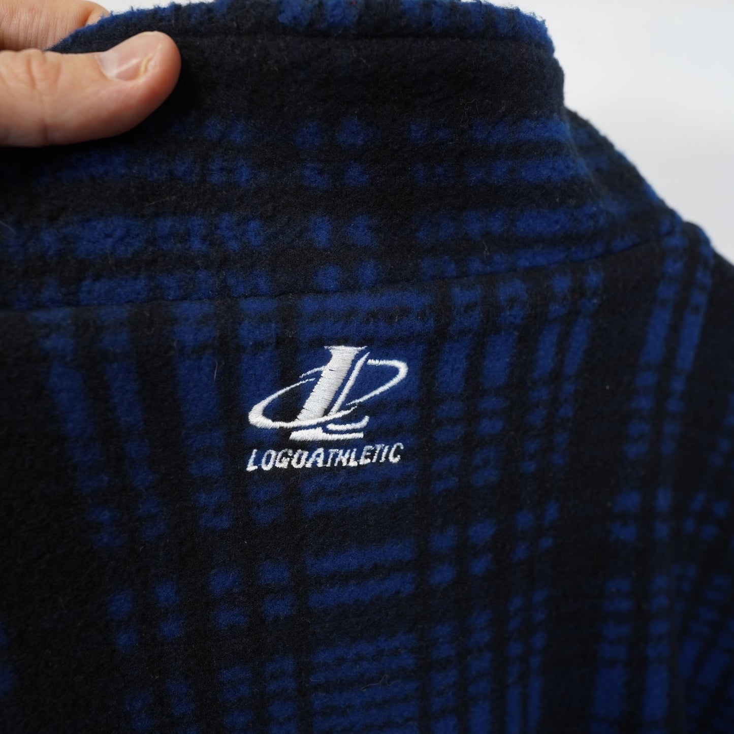 (XL) Vintage St. Louis Blues Logo Athletic Plaid Fleece 1/4 Zip Pullover Men's XL