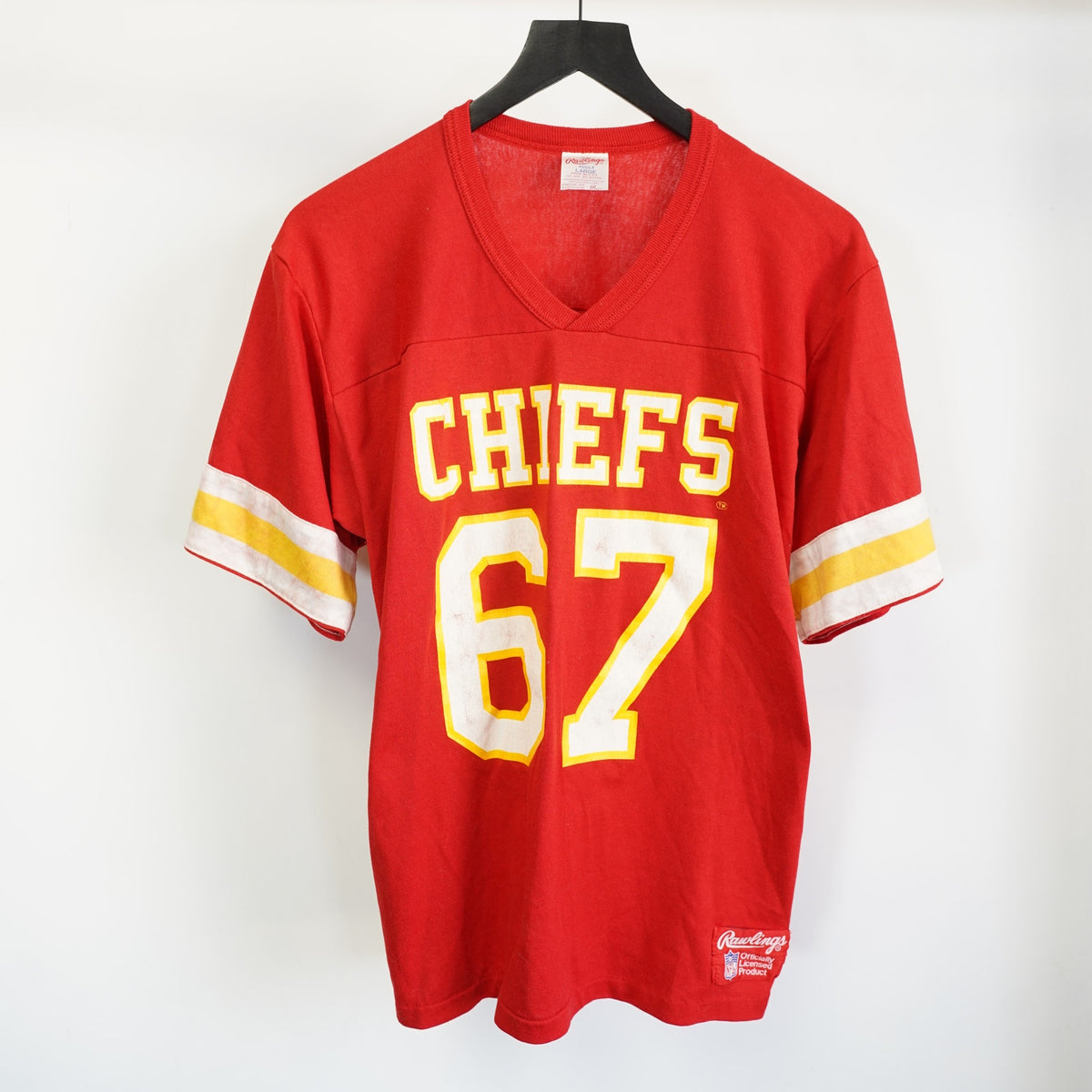 (L) True Vintage 80s Kansas City Chiefs Rawlings Football Jersey Men's L Red Retro