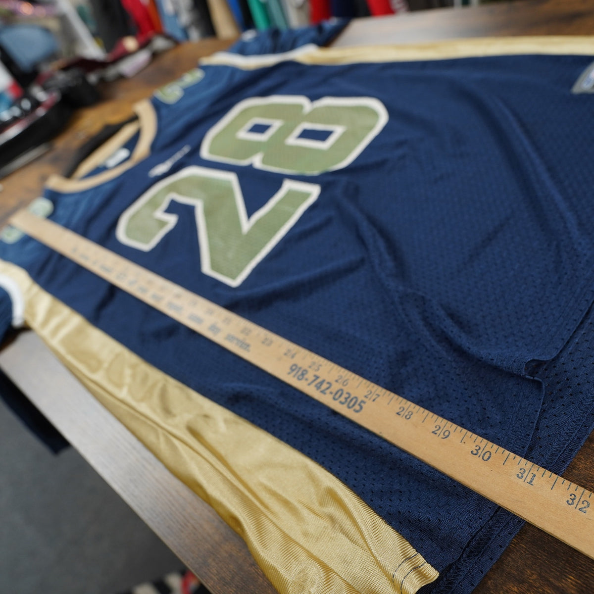 (L) Marshall Faulk Vintage St. Louis Rams Reebok Football Jersey Men's L Blue Gold