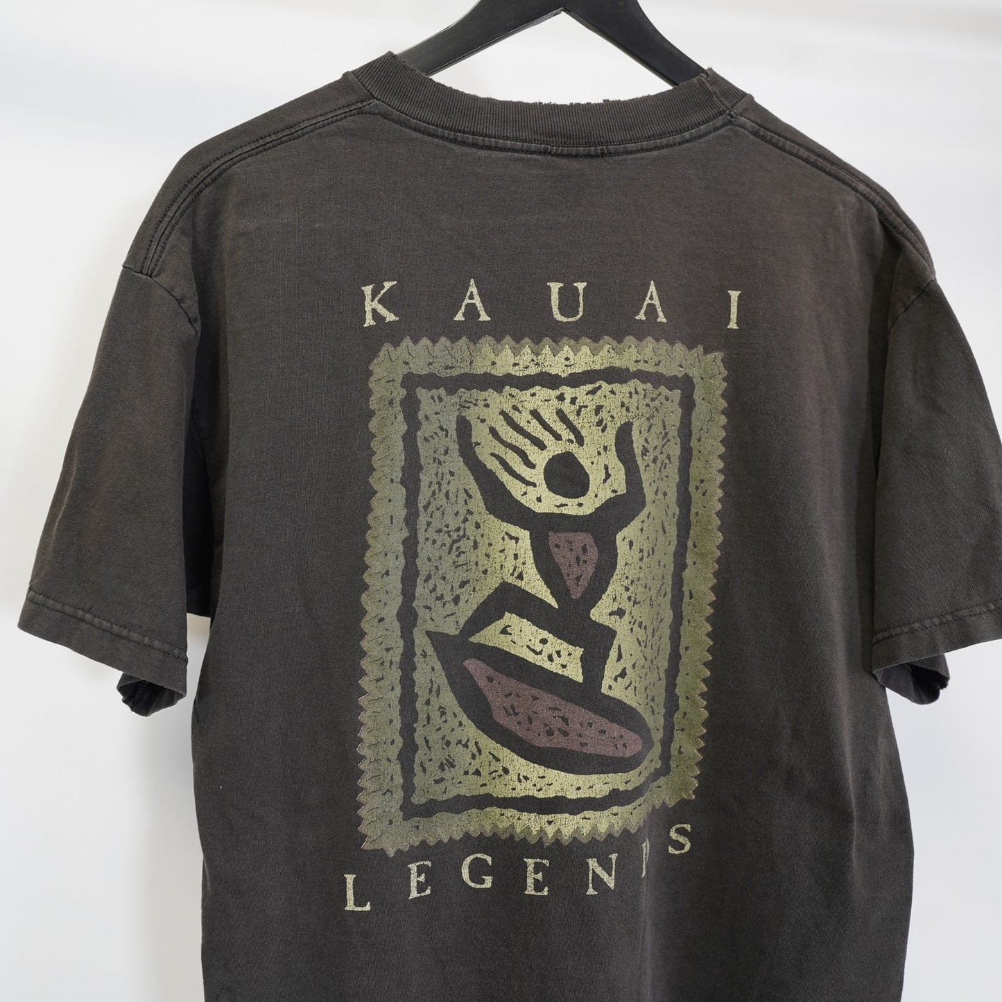 (L) Vintage Kauai Legends Y2K Surf Skate T-Shirt Men's L Black 2000s Alstyle Hawaii