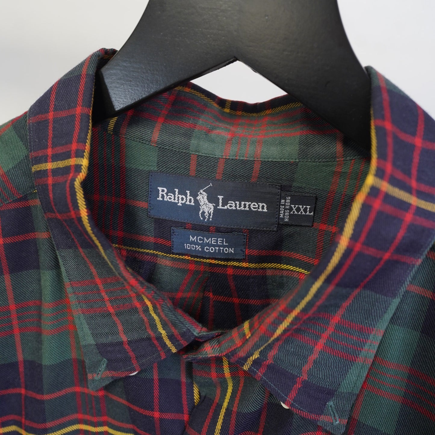 (XXL) Vintage Ralph Lauren Polo McMeel Plaid Flannel Button Up Shirt Men's XXL Green