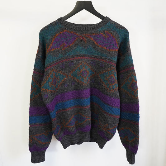 (L) Vintage Pendleton 100% Wool Lobo Knit Sweater Men's L Multicolor Geometric