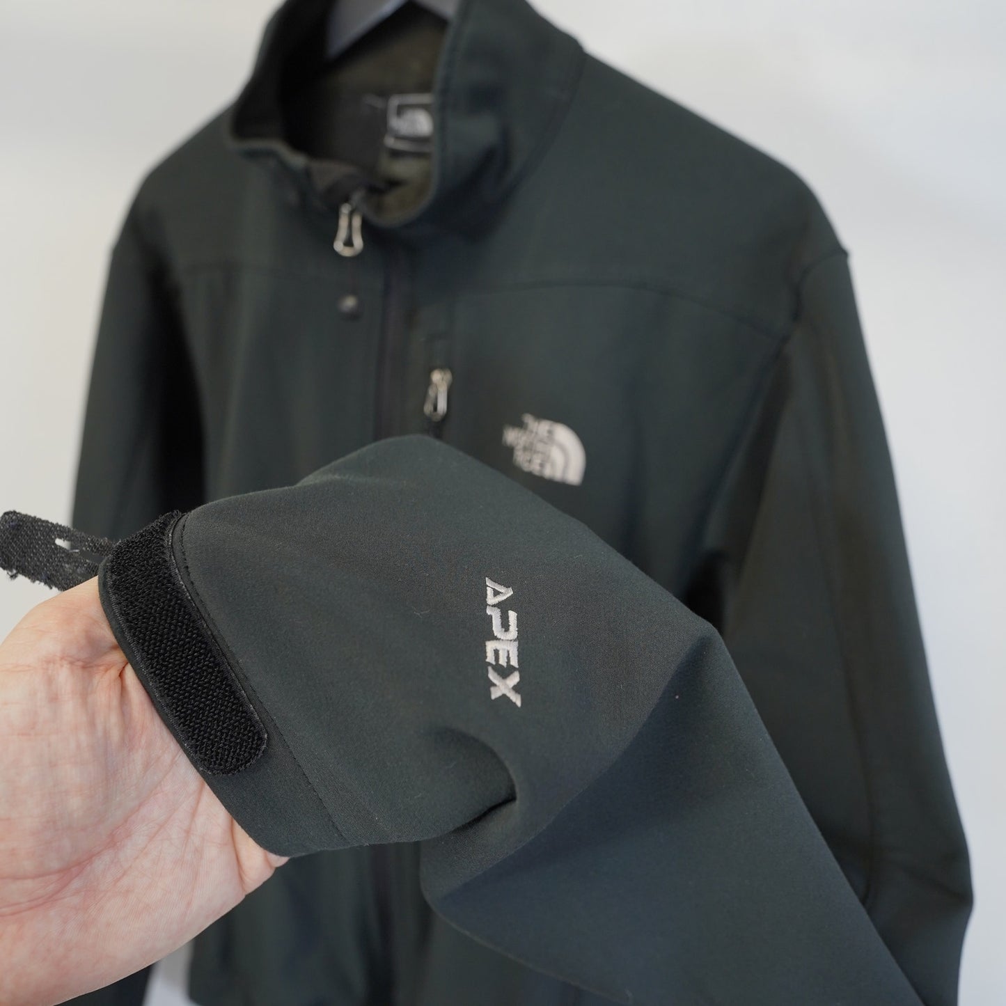 (M) The North Face Jacket Apex Bionic Jacket Mens Sz M Soft Shell Fleece Lined Black