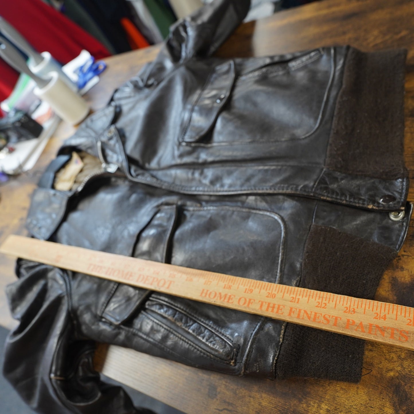 (M) Sz. 38 True Vintage Schott Leather A2 Flight Bomber Jacket Men's Size 38 M NYC Brown