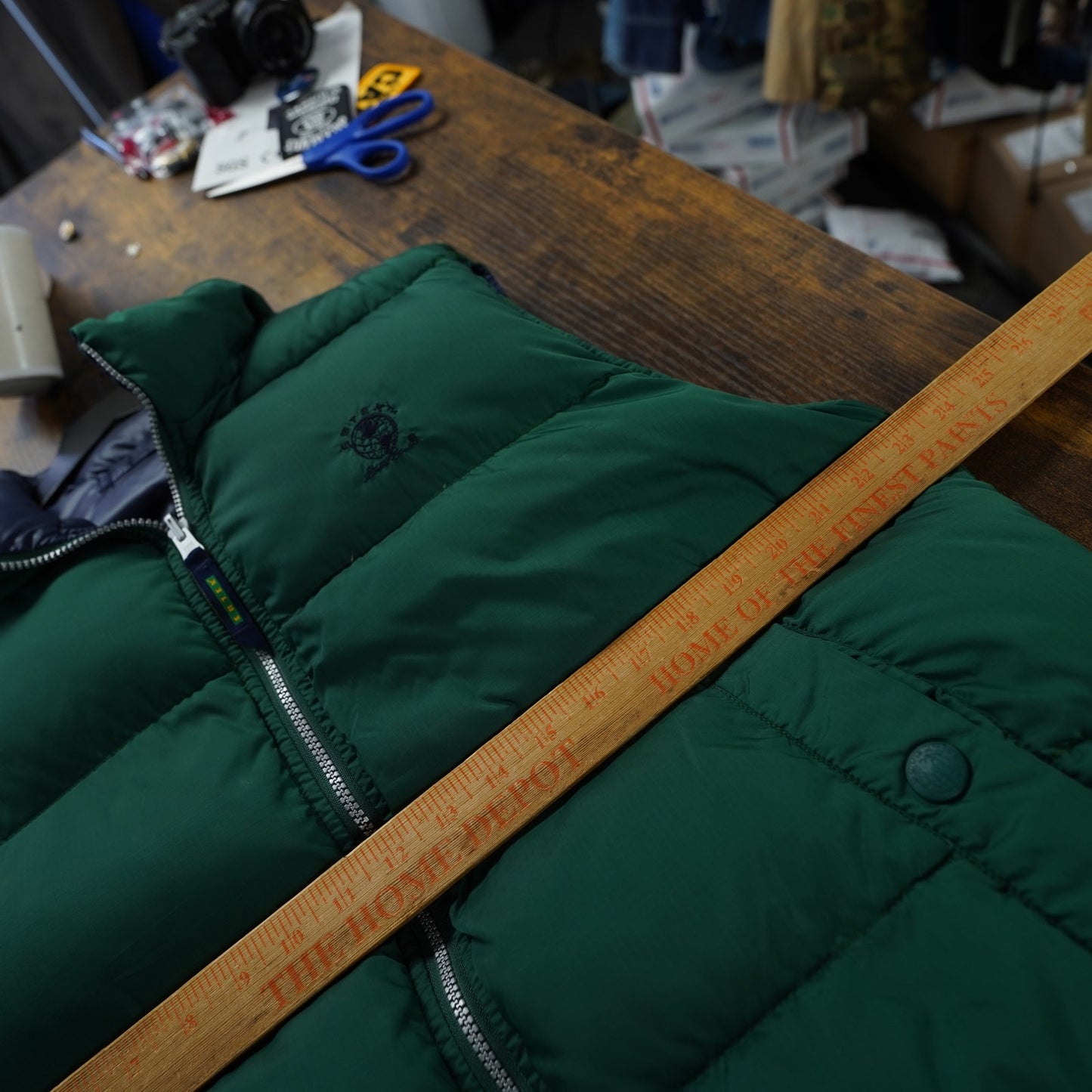 (S/M) Vintage Eddie Bauer Ebtek Reversible 90s Down Puffer Vest Men's S-M Green Blue