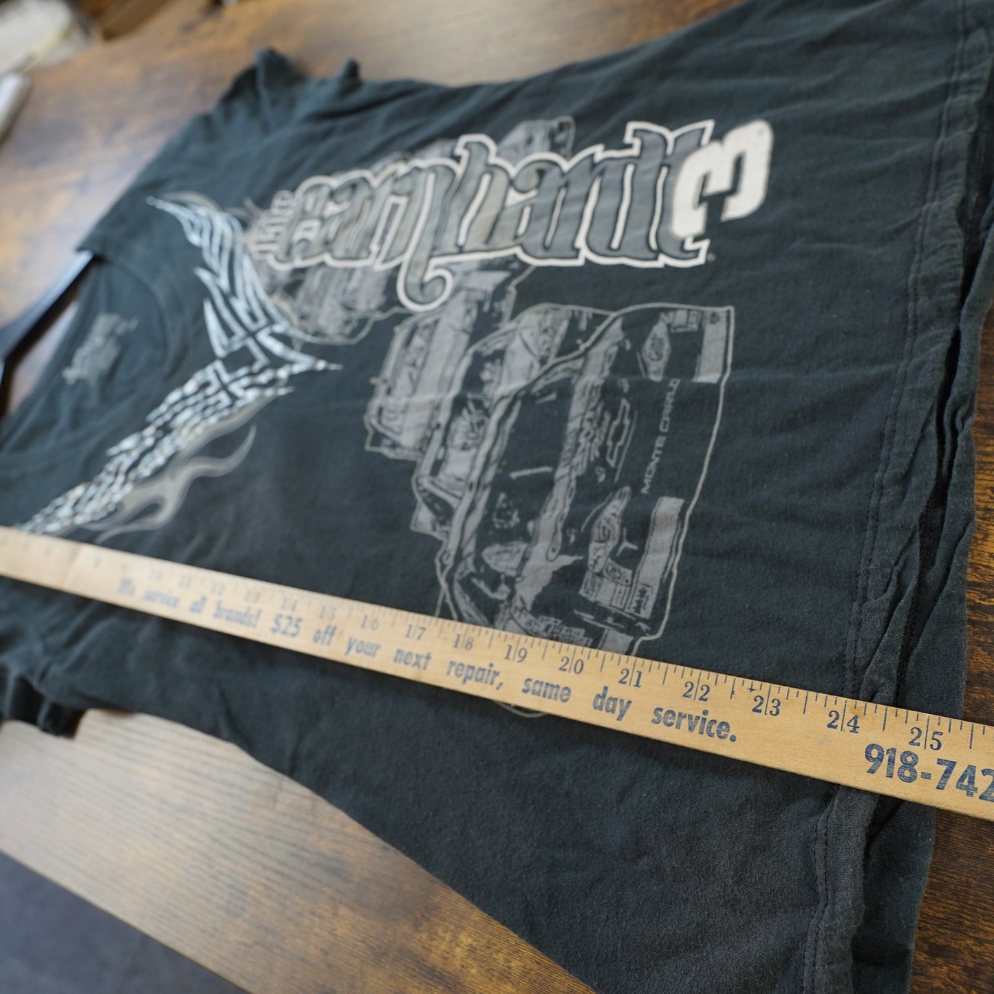 (Women's L) Dale Earnhardt Sr. Nascar Y2K V-Neck T-Shirt Women's L 2000s Goth Black