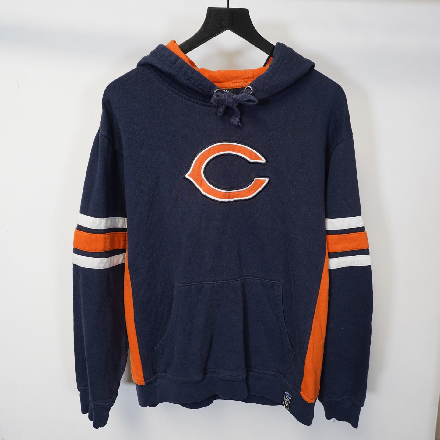 Vintage Chicago Bears Embroidered Team NFL Hoodie Men's XL Blue Orange Retro