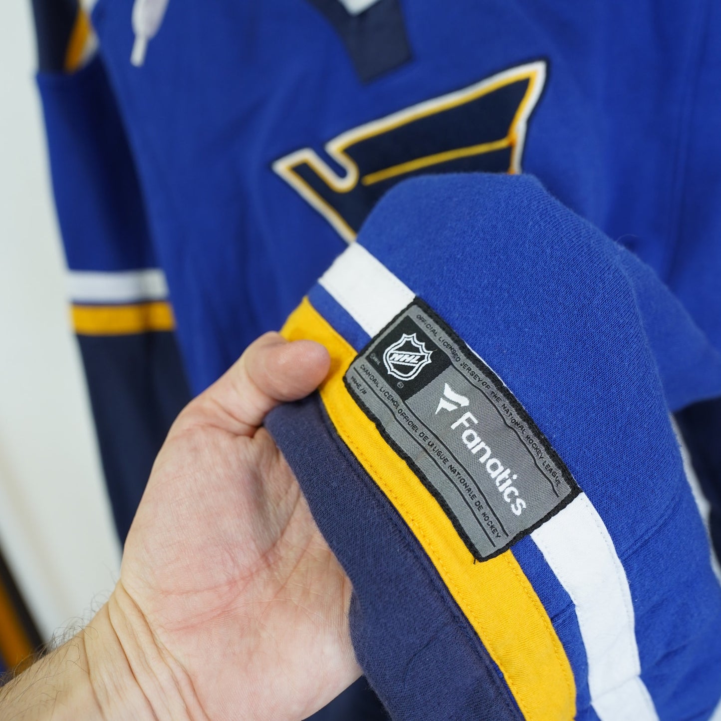 (XXL) St. Louis Blues Fanatics Sewn Hockey Hoodie Men's XXL Blue Jacket Embroidered