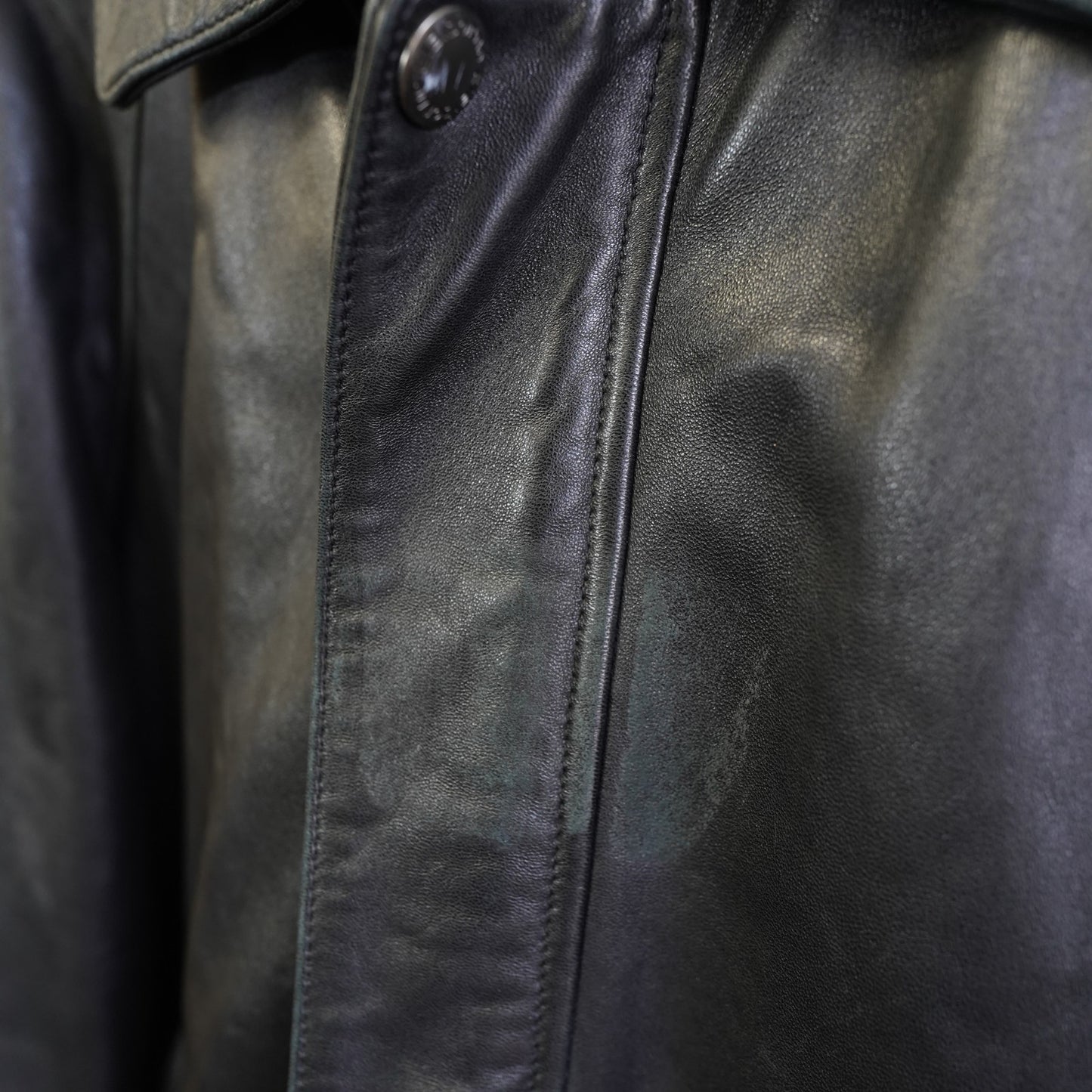Vintage Claiborne Black Lambskin Leather Bomber Jacket Men's L Premium Soft