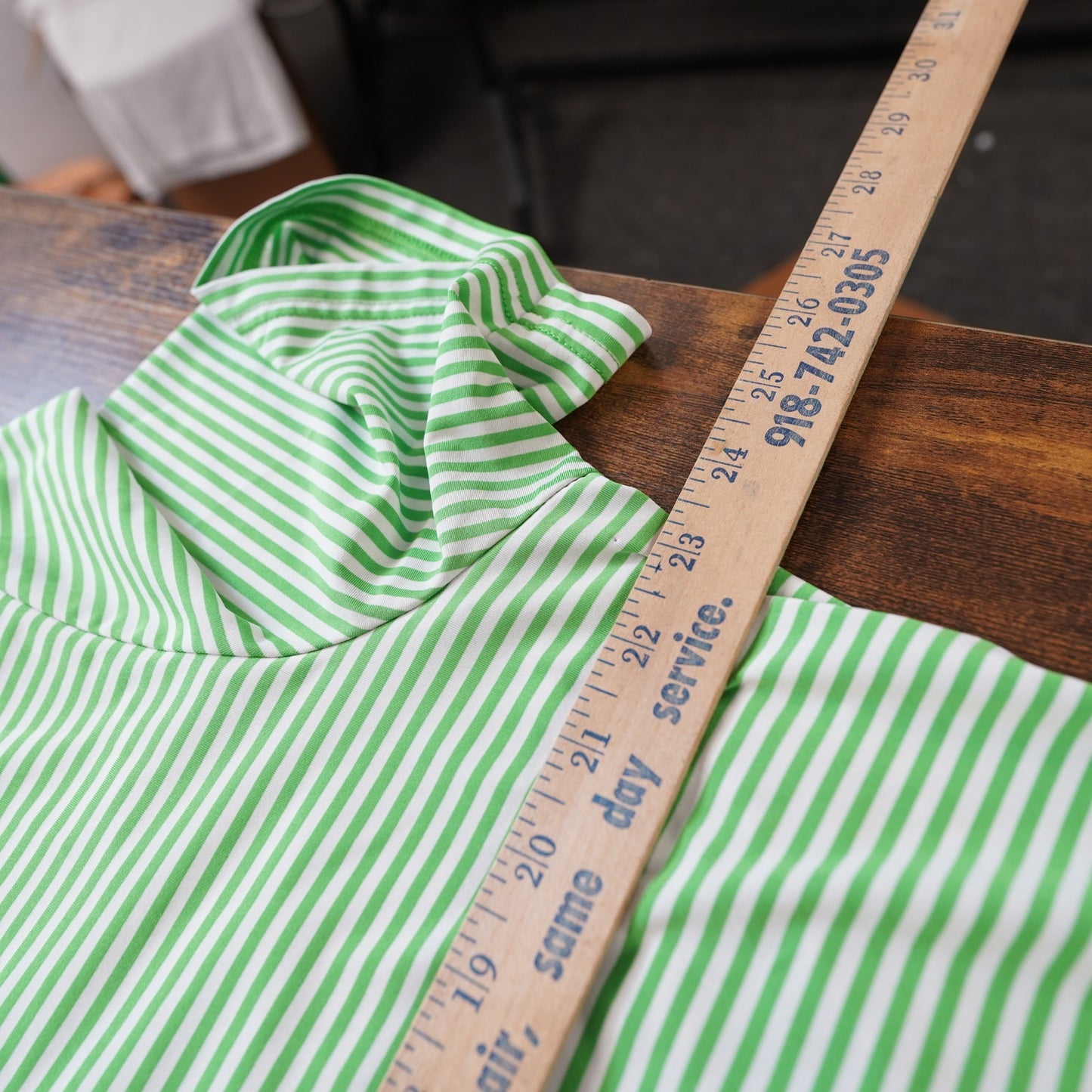 (L) Vintage RLX Ralph Lauren Striped Golf Performance Polo Shirt Men's L Green White