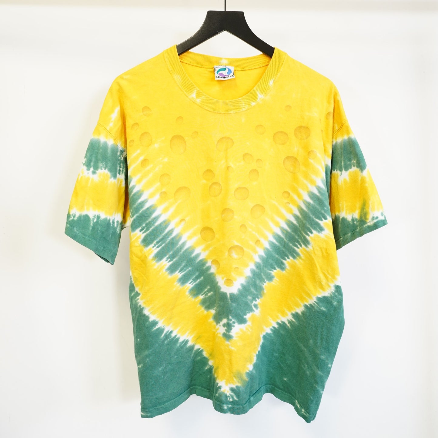 (XL) Vintage 90s Green Bay Packers Liquid Blue Tie Dye Cheese T-Shirt Men's XL Yellow