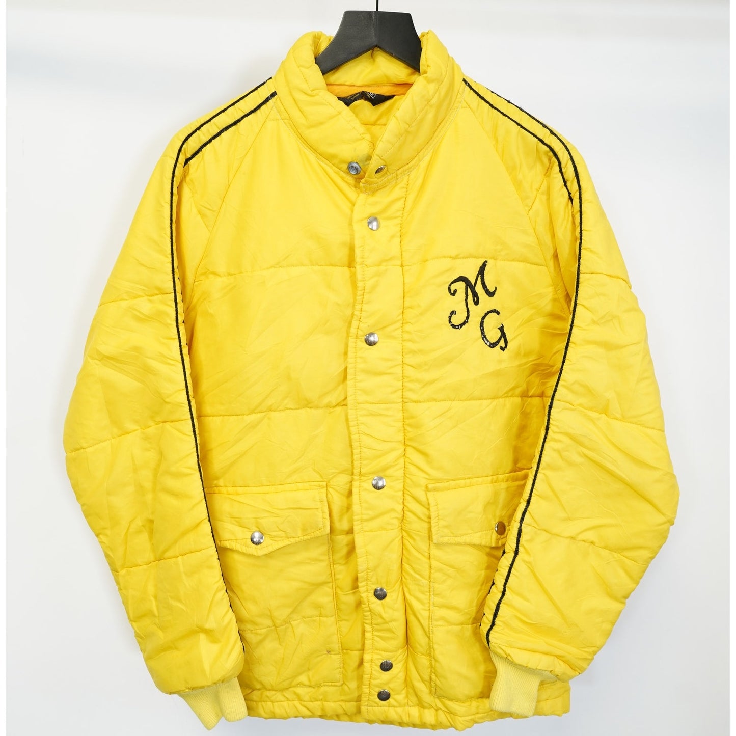 (S) True Vintage 70s Chain Stitched Swingster Western Puffer Jacket Men's S Yellow