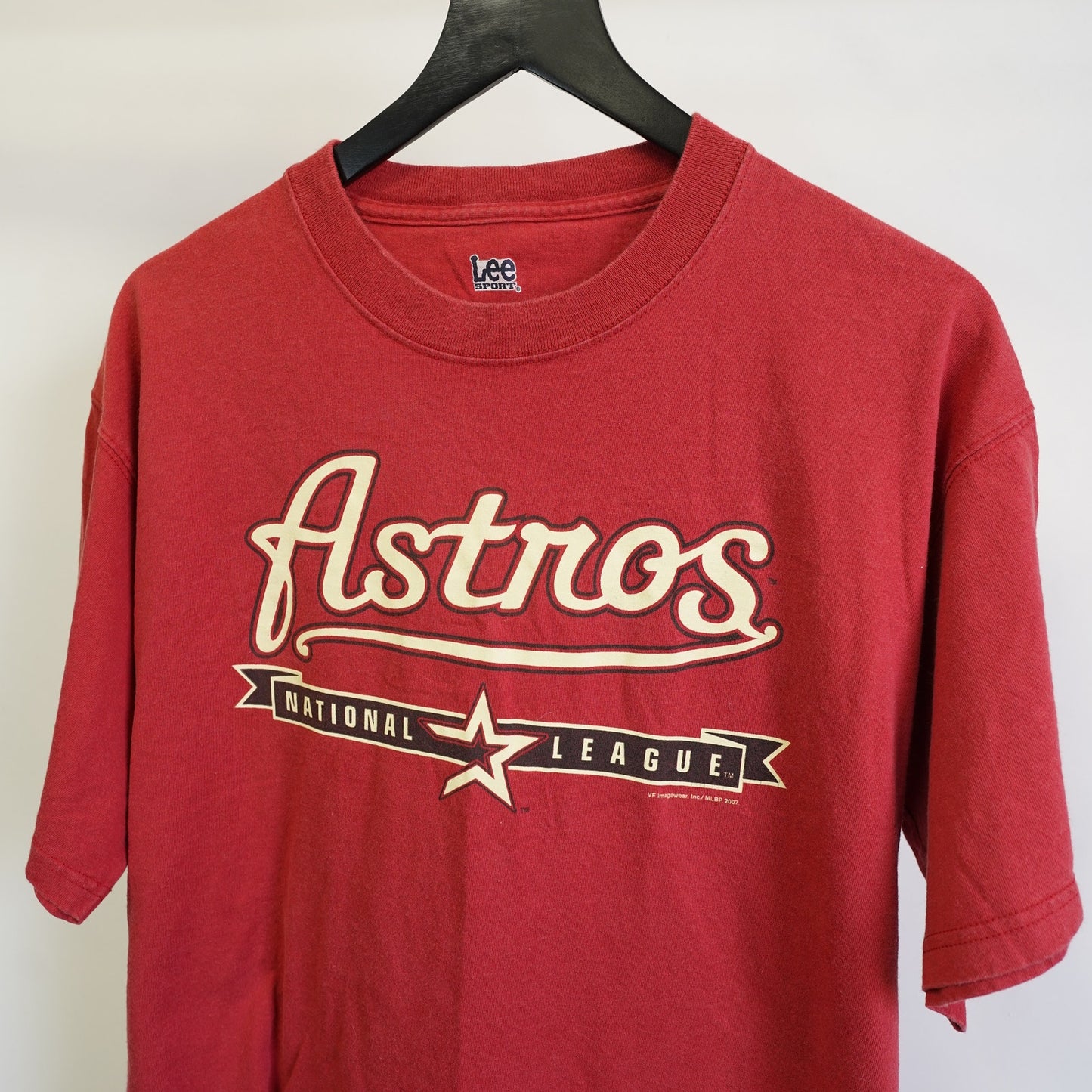 (L) Vintage Houston Astros Y2K Script Baseball T-Shirt Men's L Red 2000s MLB