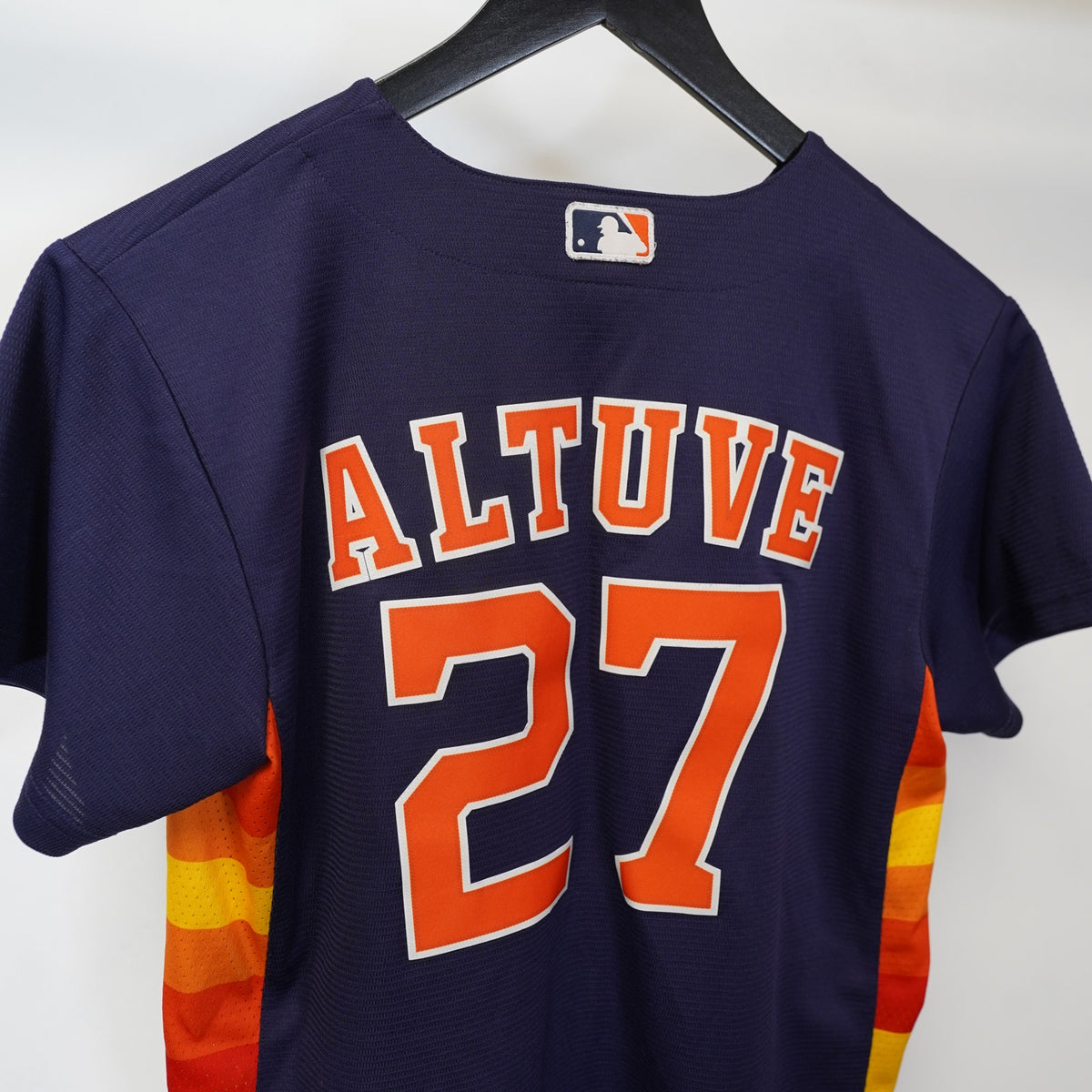 (Boys M) Houston Astros Nike Jose Altuve #27 Baseball Jersey Boys M 10/12 Youth Blue Sewn