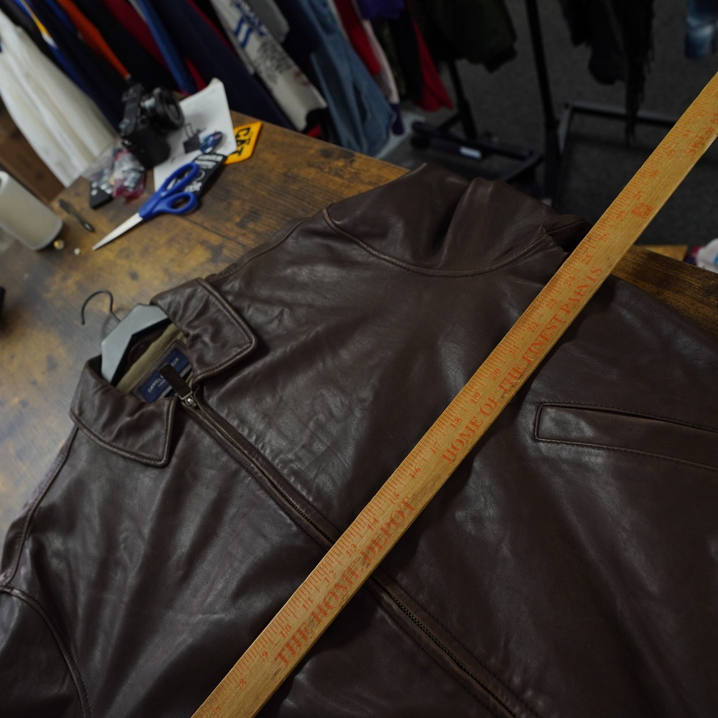(L) Vintage Daniel Cremieux Lambskin Leather Zip Jacket Men's L Brown
