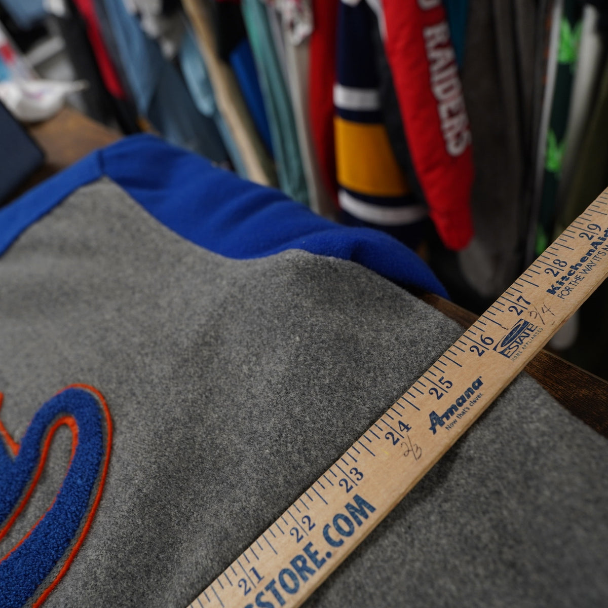 (XL) Vintage NY Mets Starter Wool Varsity Jacket Embroidered Men's XL 90s Gray Blue