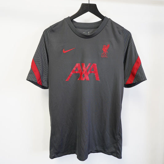 (L) Nike Liverpool FC Gray Training Top Soccer Jersey Men's L Red