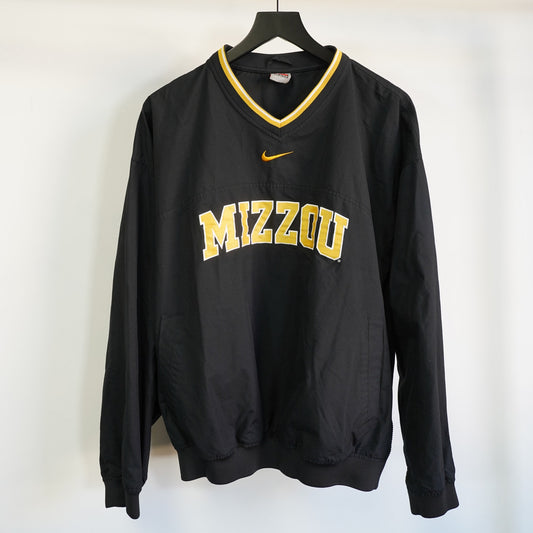 (L) Missouri Tigers Vintage Nike Center Swoosh Pullover Windbreaker Size L Black