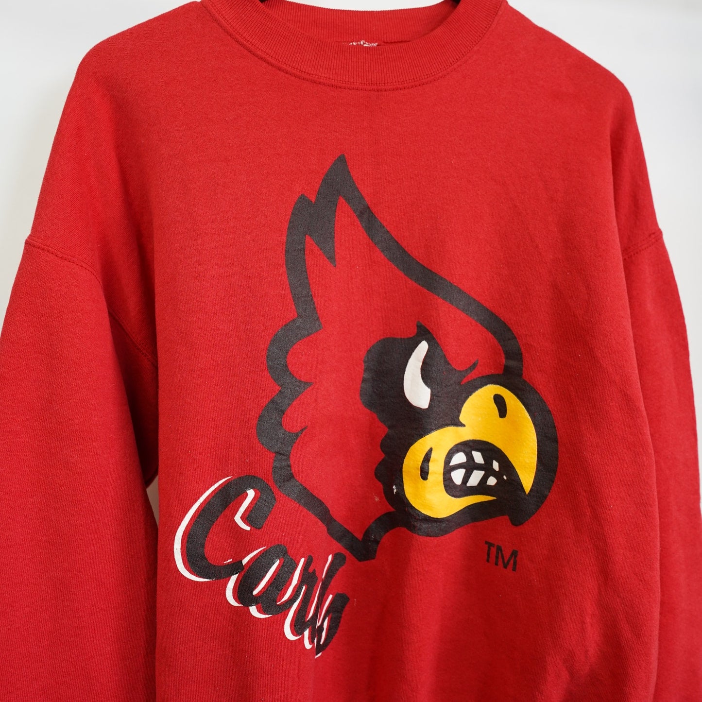 (XL) Vintage Louisville Cardinals Big Logo Crewneck Sweatshirt Men's XL Red