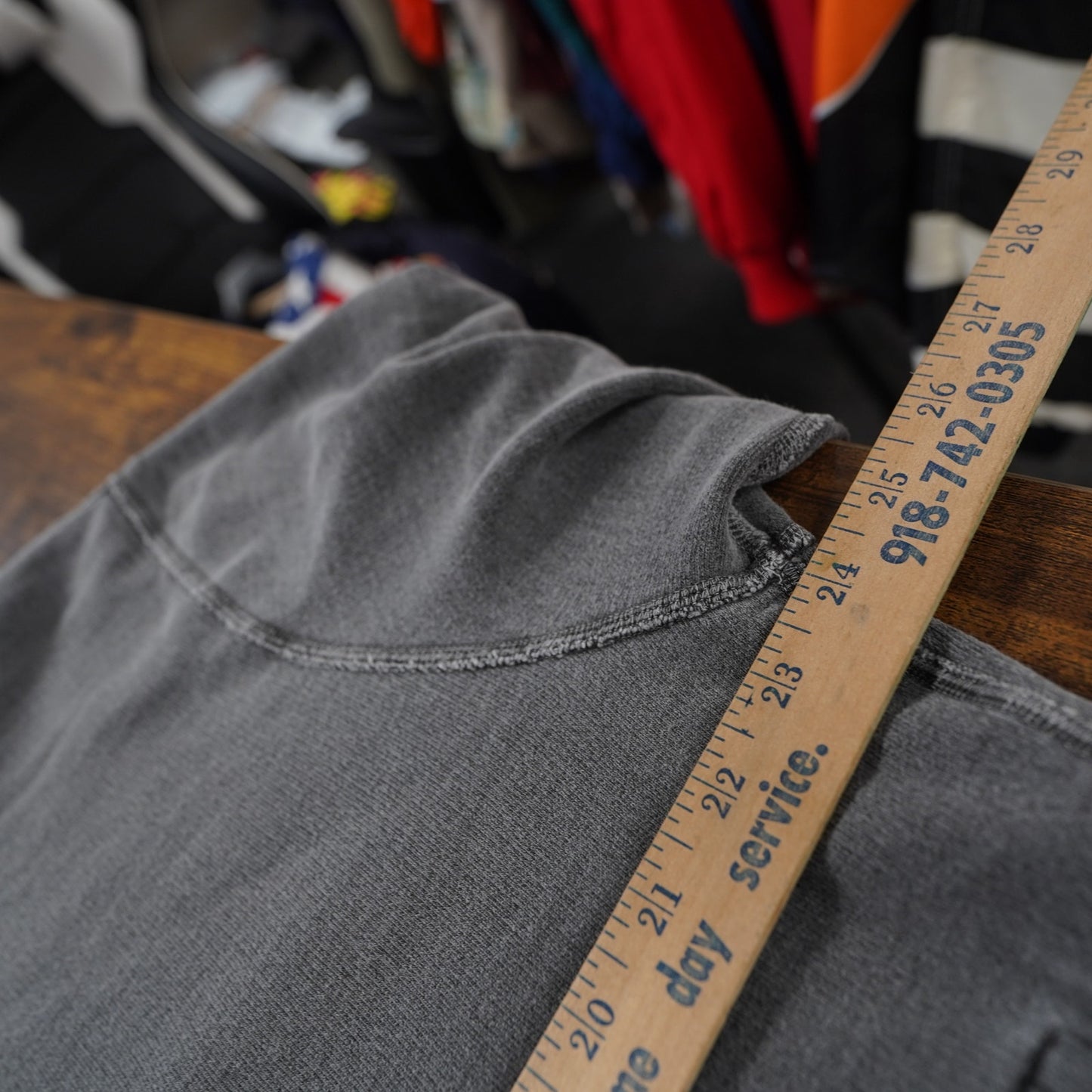 (L) Todd Snyder Heavy Cotton Popover Hoodie Men's L Stone Washed Gray Made in Canada