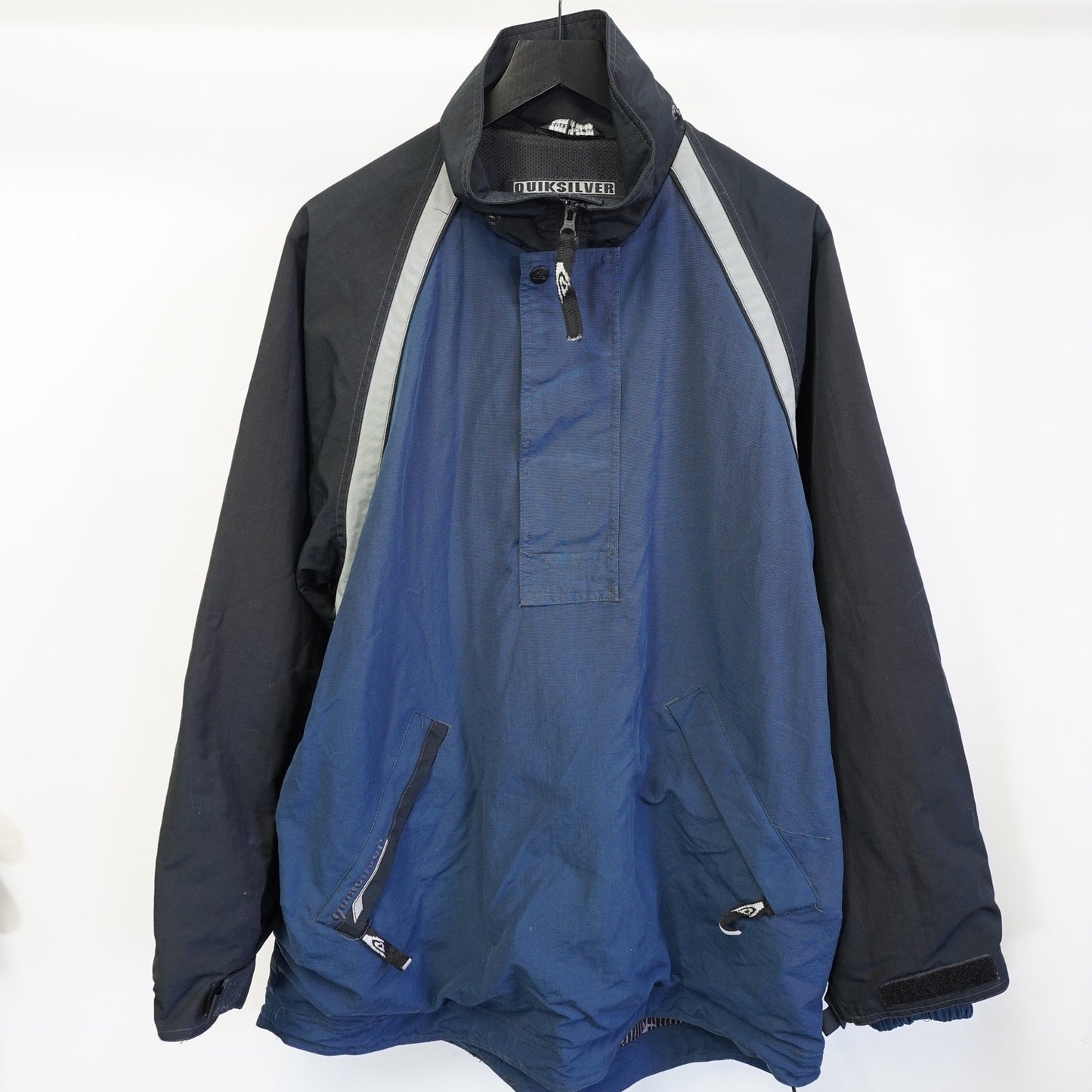 (L) Vintage Quicksilver Snow Ski Jacket Men's L 90s Blue Black Surf Skate 2000s