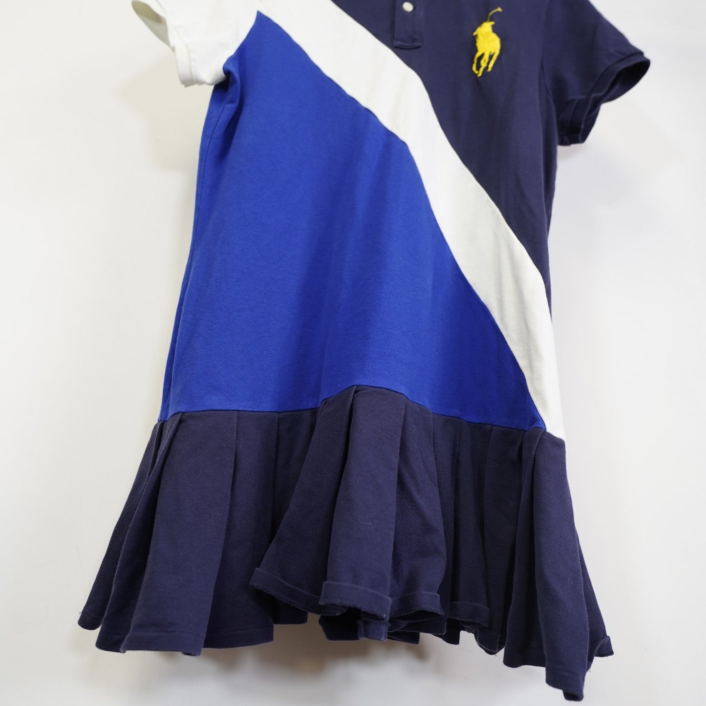 (Girls XL) Vtg Polo Ralph Lauren Big Pony Girls XL Tennis Dress Blue Colorblock Preppy Glam