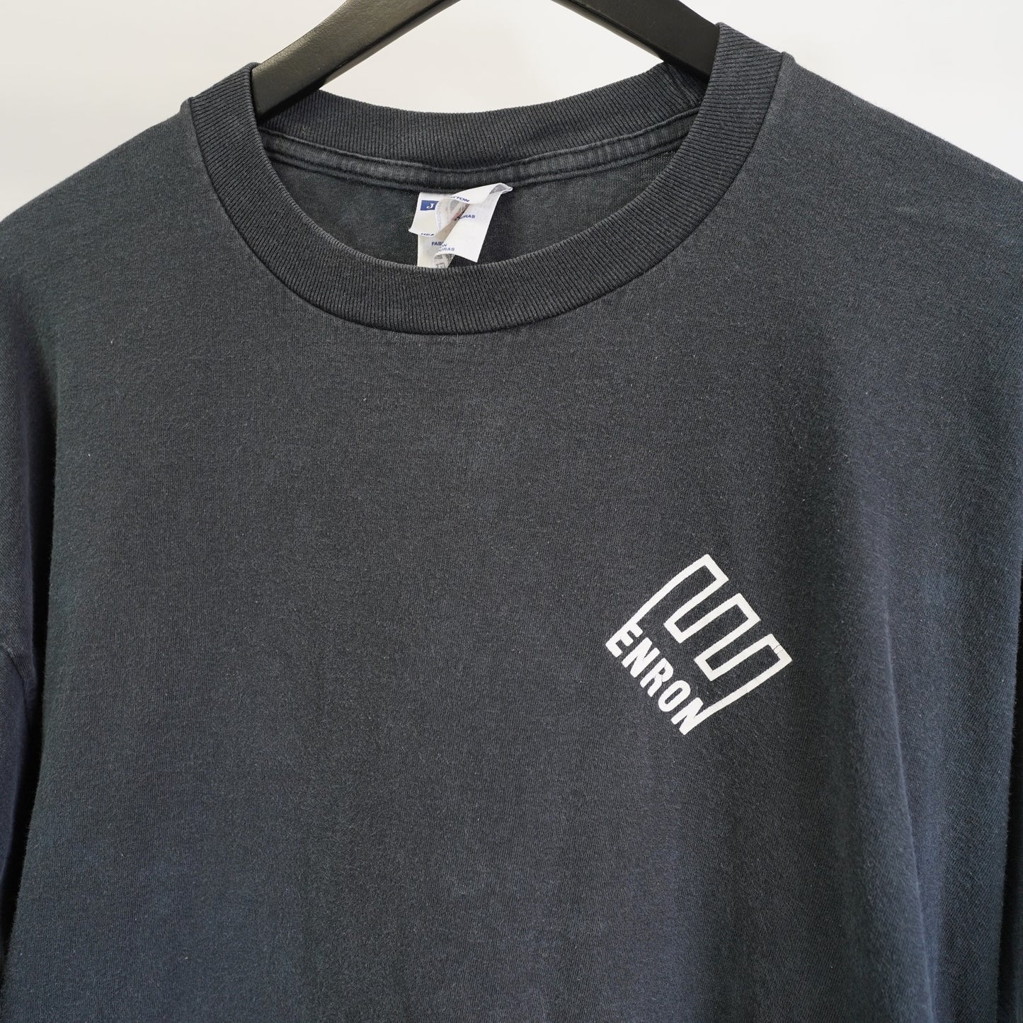 Vintage Hello Enron Music T-Shirt Men's XL Black 2000s Y2K