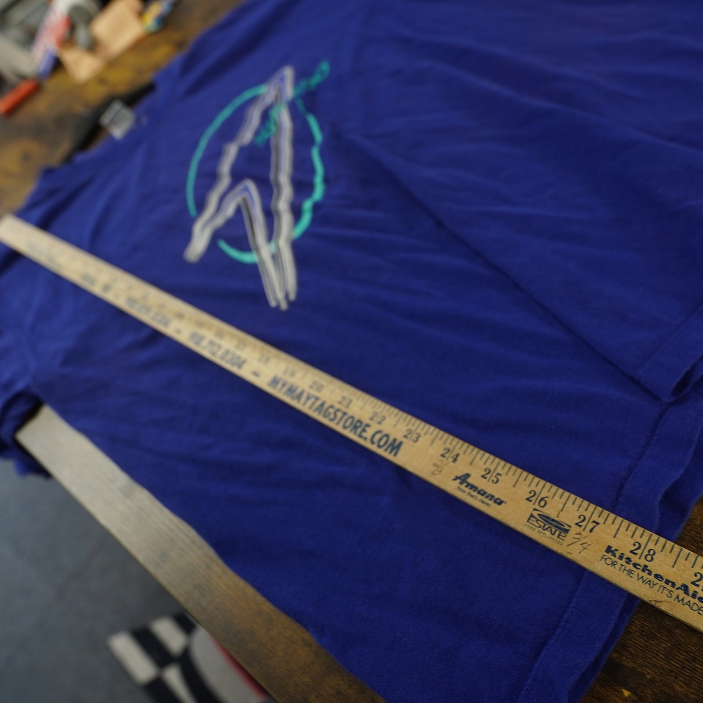 (L) Vintage Speedo 90s Surf Graphic T-Shirt Men's L Blue Retro Sewn Swimming