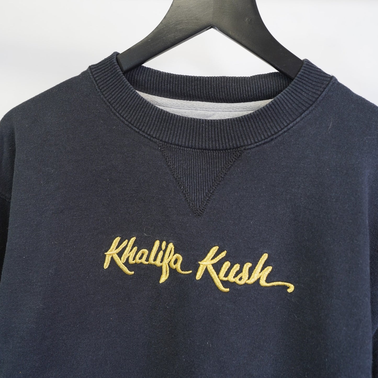 (M) Vintage Khalifa Kush Champion Sweatshirt Wiz Khalifa Men's M Black Gold Rap