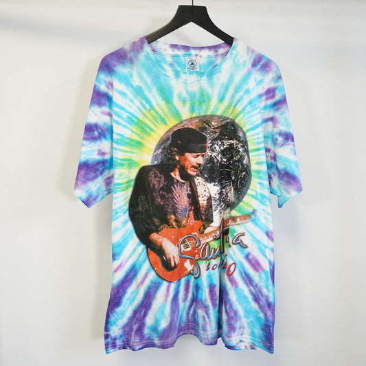 (XL) Vintage Carlos Santana 2000 "River of Colors" Tour Tie-Dye T-Shirt Men's XL