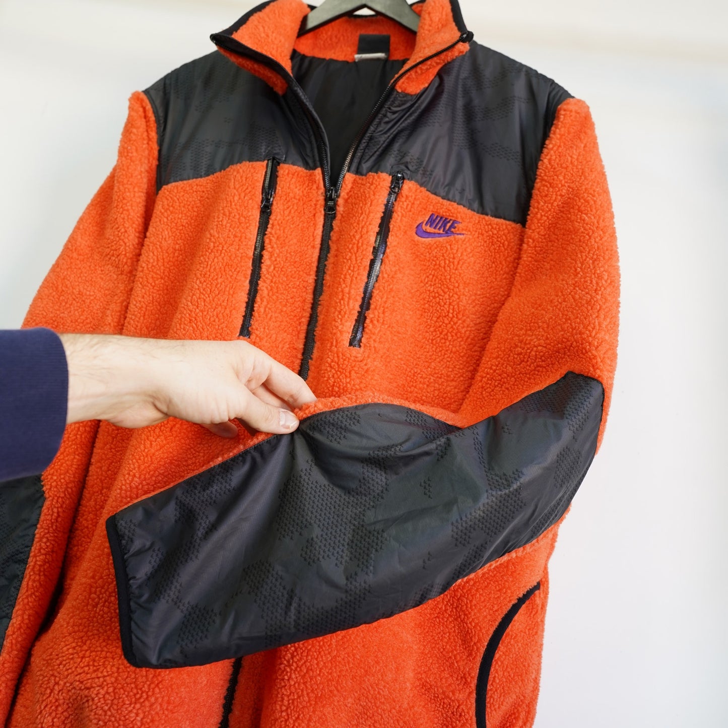 (XL) Nike Track & Field Deep Pile Fleece Orange Tech Jacket
