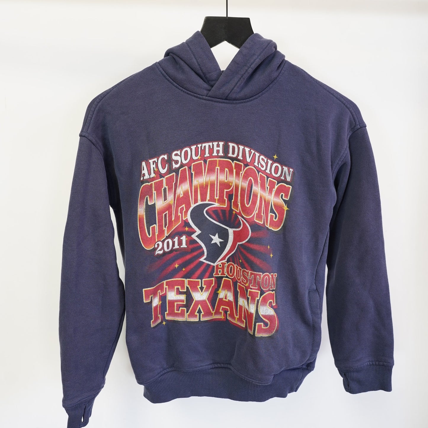 (Boys L) Houston Texans Hoodie Boys L 11/12 Kids Blue NFL Retro Y2K Vintage