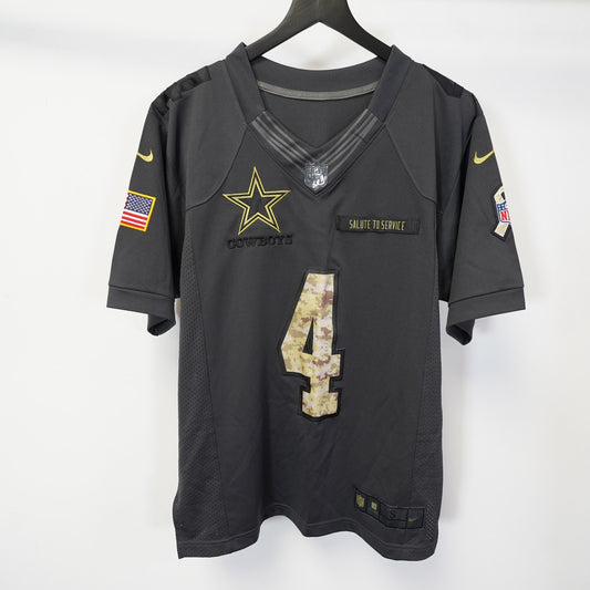 (S) Dallas Cowboys Dak Prescott Nike Salute to Service Gray Football Jersey Men's S