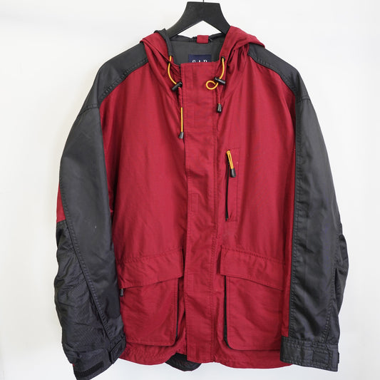 (M) Vintage Gap Heavy Weatherproof Hiking Jacket Men's M 90s Gorpcore Ski Red Black