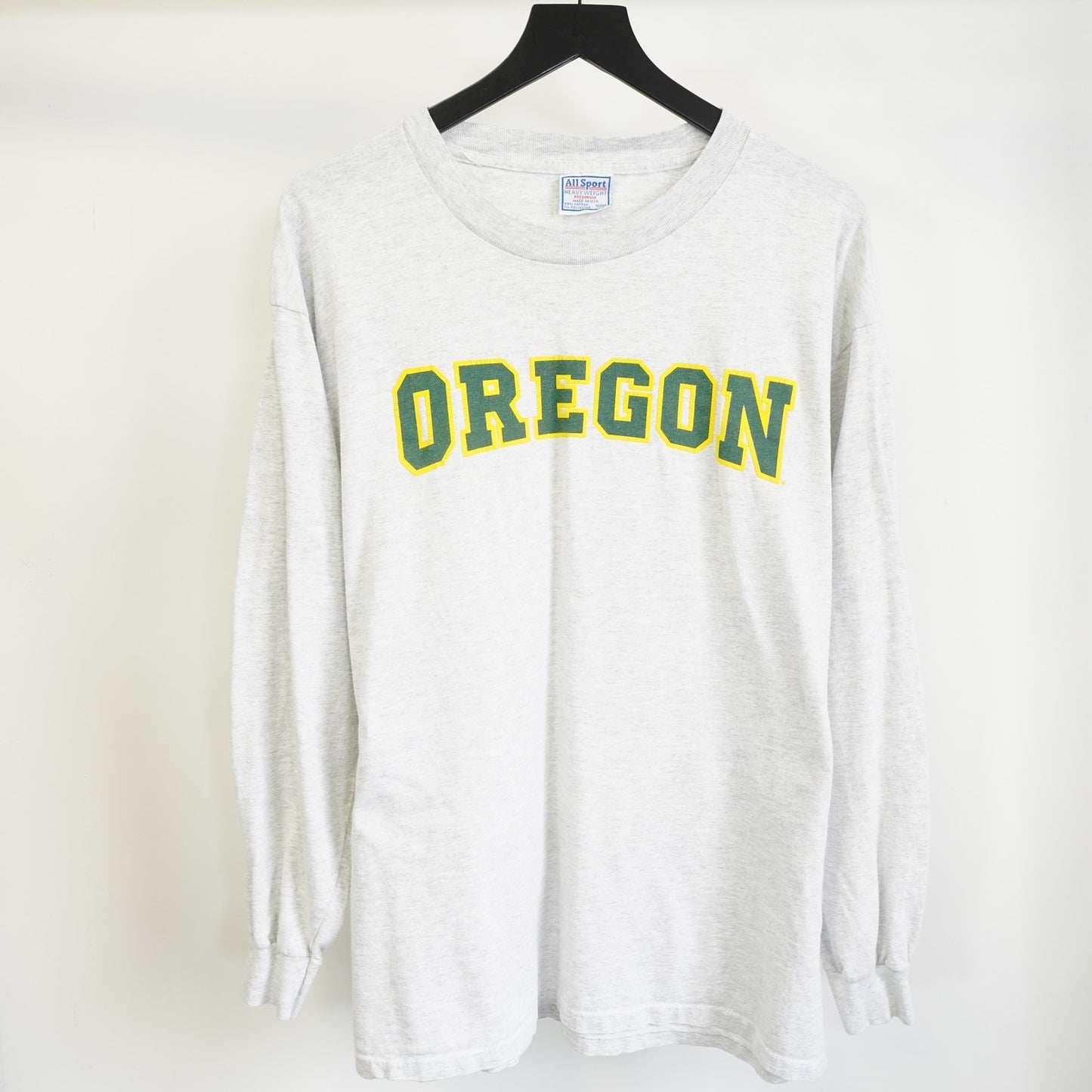 (XL) Vintage University of Oregon Ducks Longsleeve T-Shirt Men's XL Heather Gray 90s