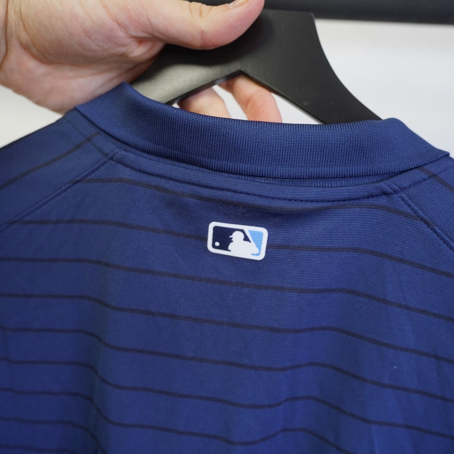 (XXL) Nike Tampa Bay Devil Rays Striped Performance Dri-Fit Polo Shirt Men's XXL Blue