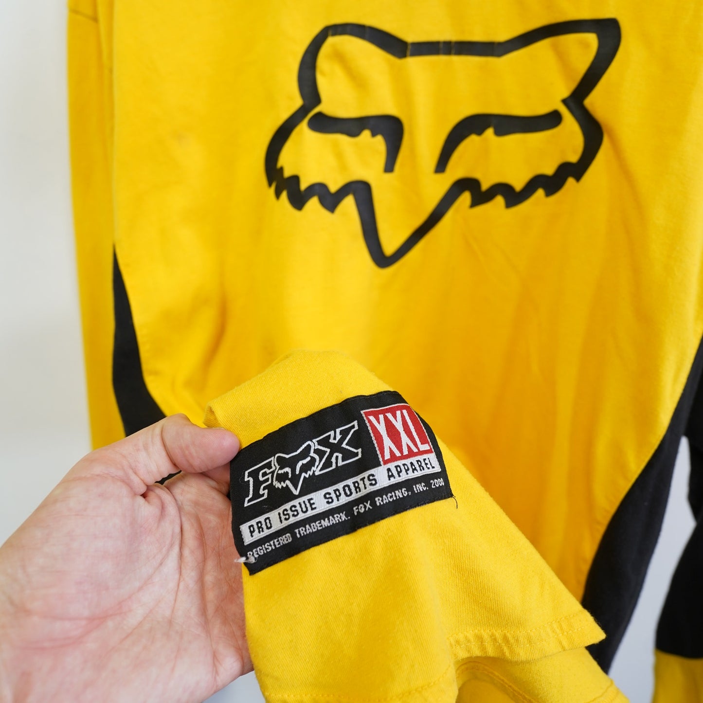 (XXL) Vintage Fox Motocross Racing Jersey Y2K Men's XXL Yellow Black BMX Motorcycle