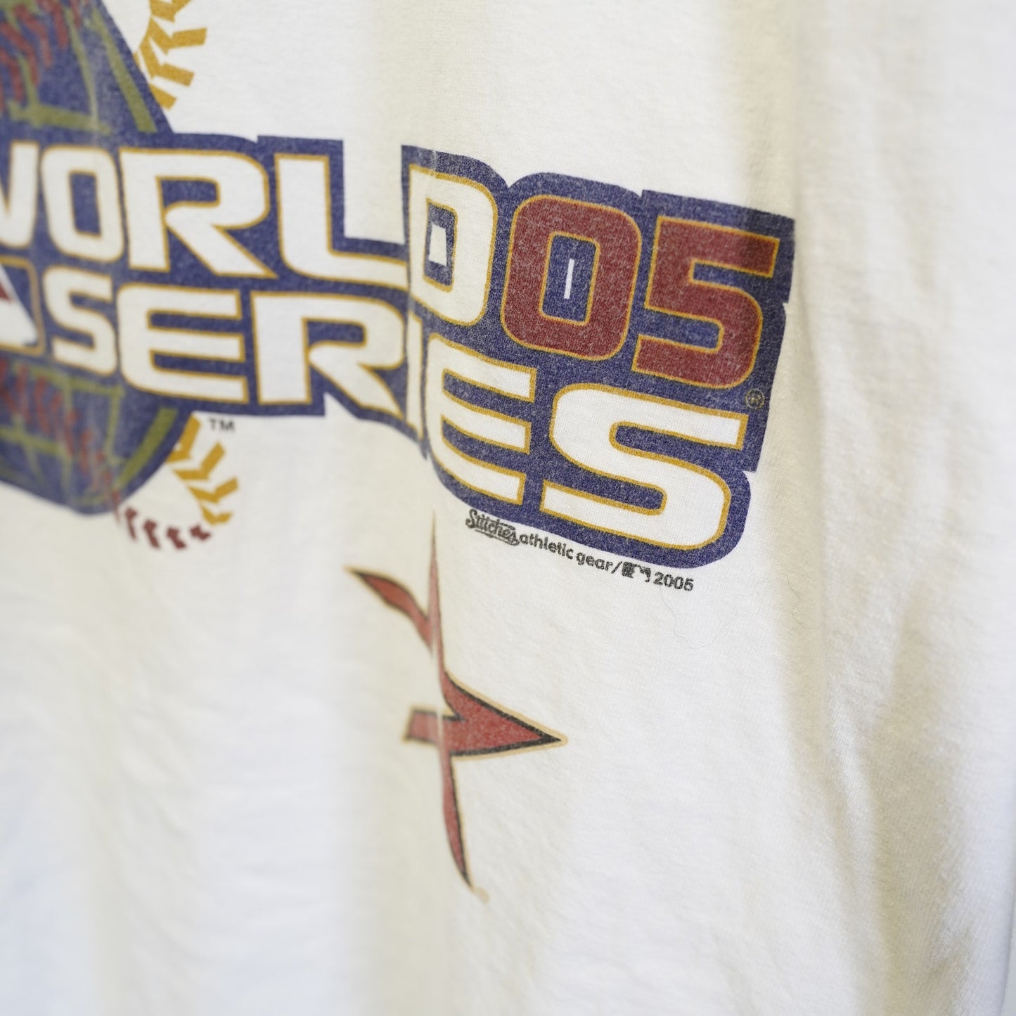 (XL) Vintage Houston Astros Y2K World Series Ringer T-Shirt Men's XL 2000s White