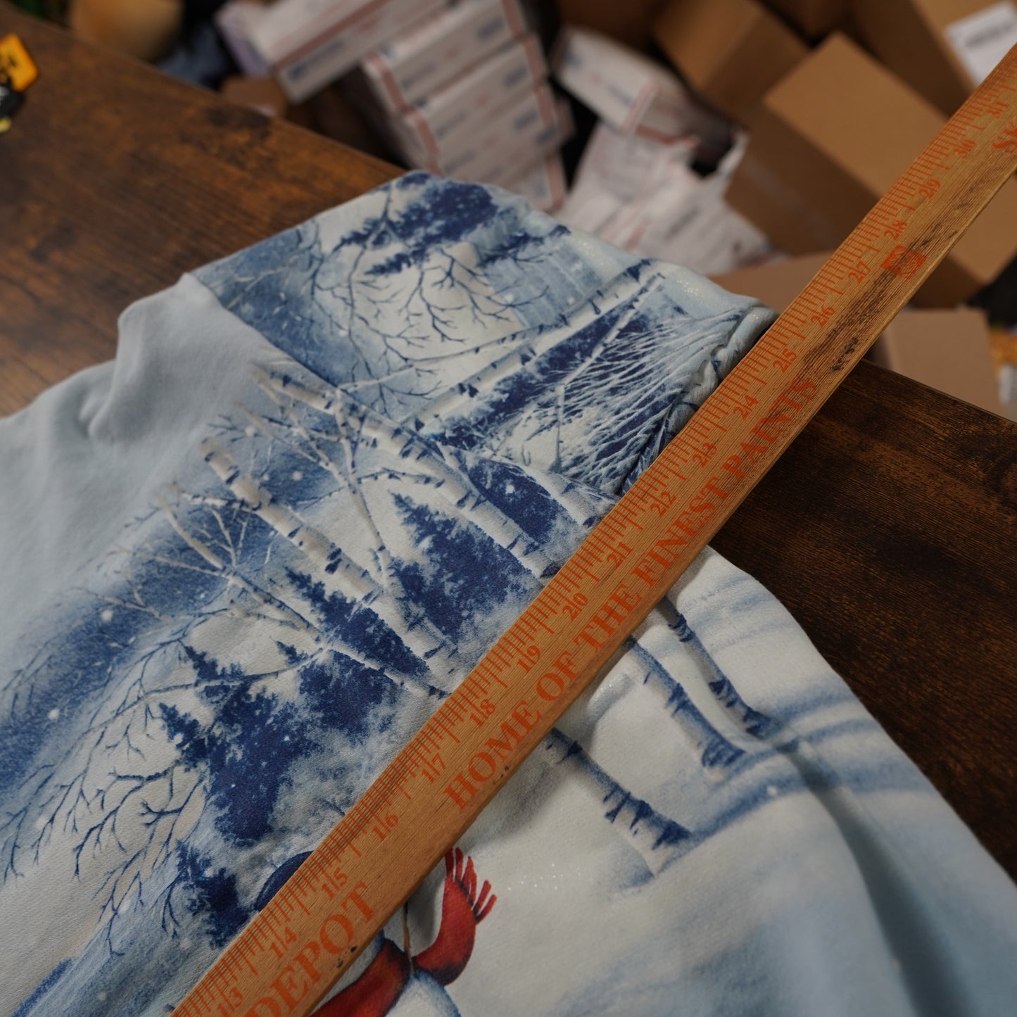 (M) Vintage All Over Print Christmas Frosty the Snowman Sweatshirt Men's M Blue