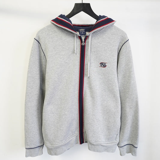 (M) Vintage Nautica Competition Full Zip 2000s Hoodie Men's M Gray Blue Y2K Hip Hop