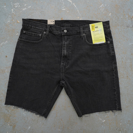 (Size 38) New w/Tags Levi's 412 Men's Denim Shorts Size 38 Slim Raw Hem Black Jorts