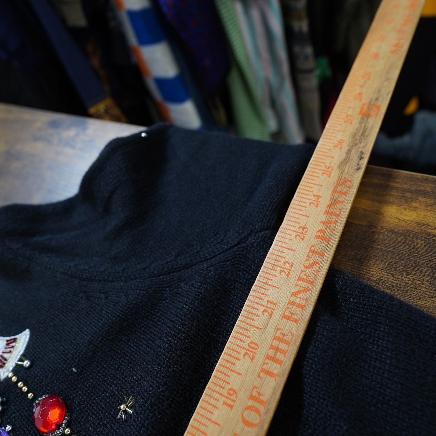 (Women's XL) Vintage Crazy Christmas Cardigan Knit Sweater Women's XL Black Full Zip Crotchet
