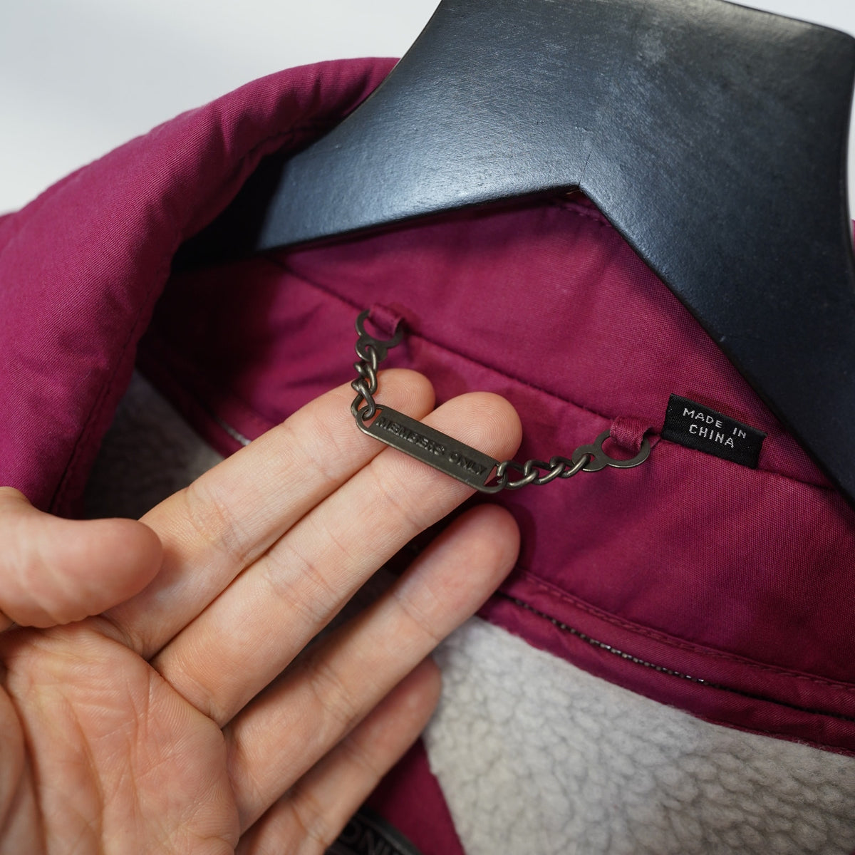 (M) Vintage Members Only Magenta Sherpa Lined Bomber Aviatior Jacket Men's M 42 Pink
