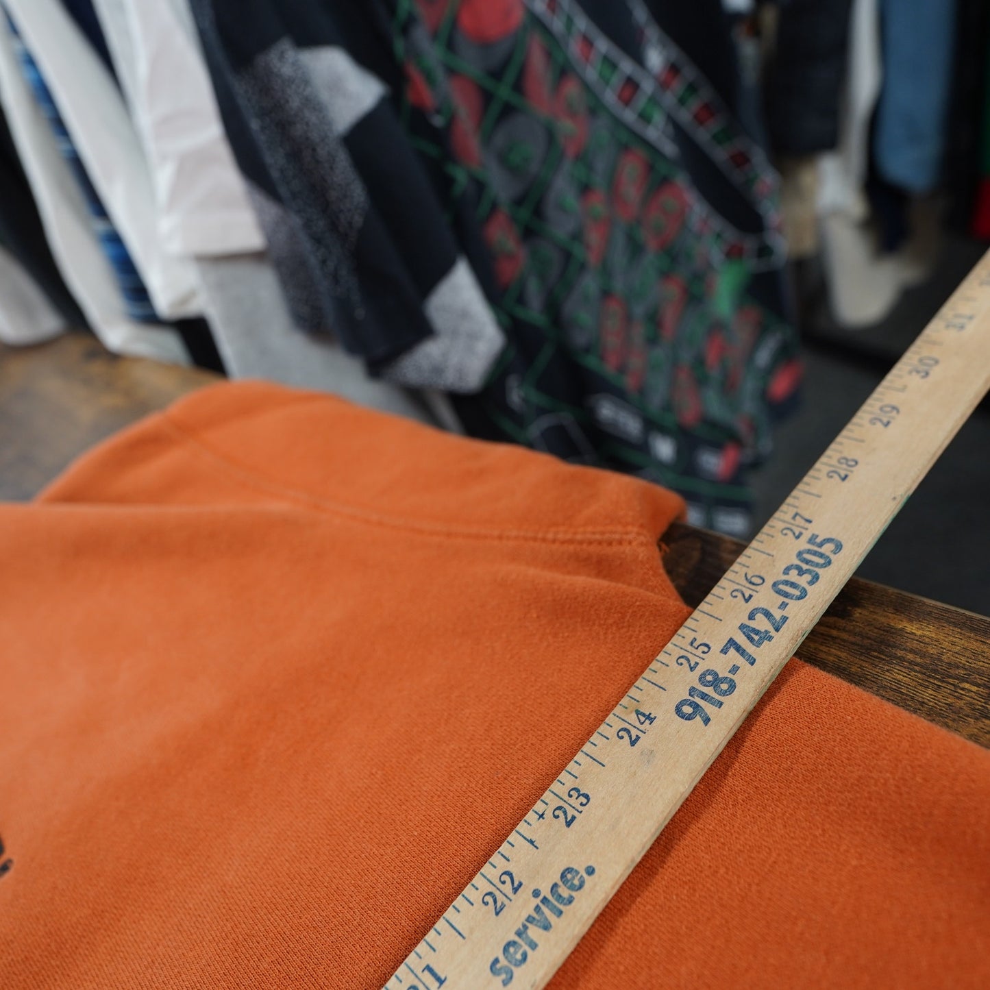 (XXL) University of Texas Longhorns Embroidered Hoodie Men's XXL Orange Retro Sewn