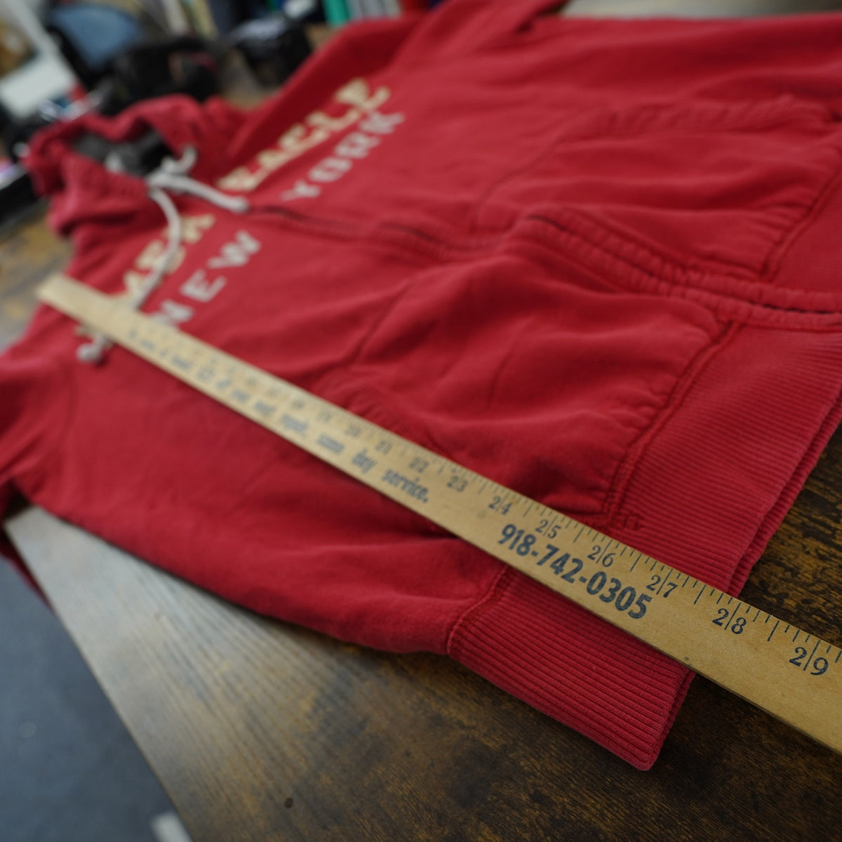 (XL) Vintage American Eagle Y2K Sewn Full Zip Hoodie Men's XL Athletic Fit Red 2000s