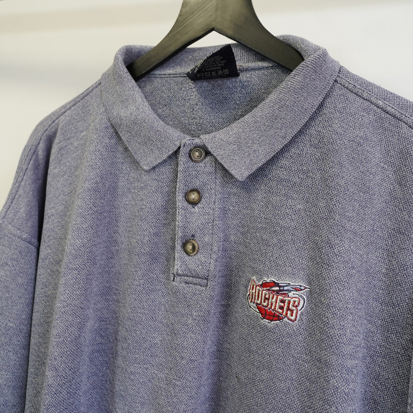 (XL) Vintage Houston Rockets 90s Lee Sport Knit Polo Shirt Sweater Men's XL Blue