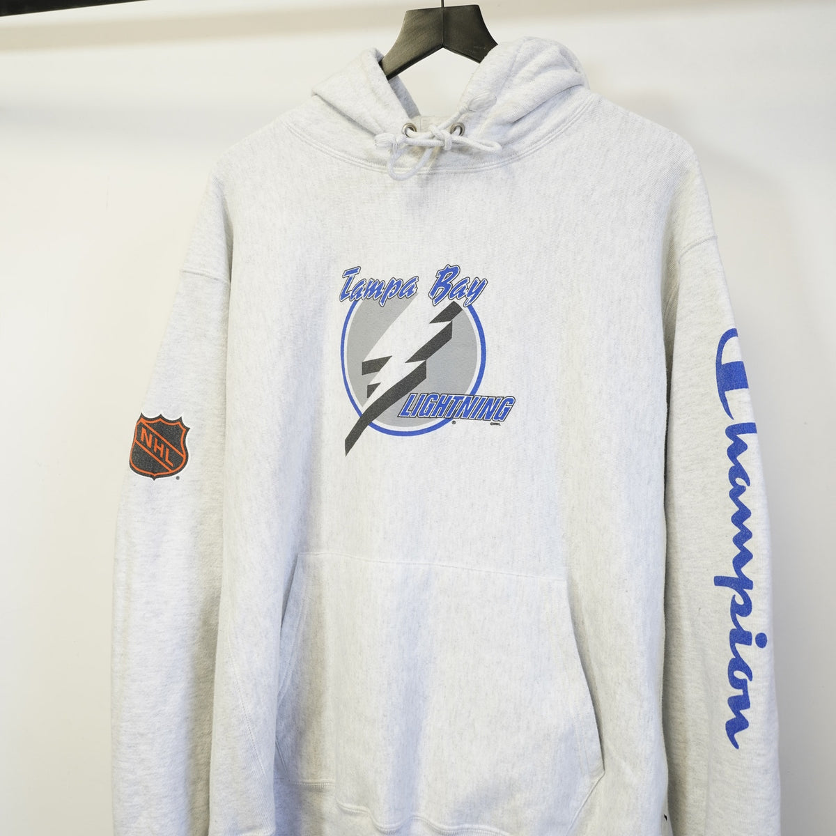 (XL) Vintage Tampa Bay Lightning Champion Reverse Weave Hoodie Men's XL Gray NHL Y2K