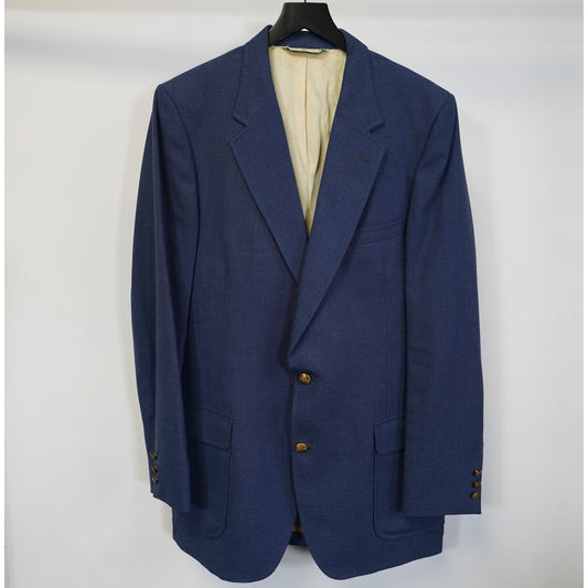 (M/L 42R) Vintage Izod Lacoste Blue Suit Jacket Men's 42R Wessex Sports Coat Blazer Preppy