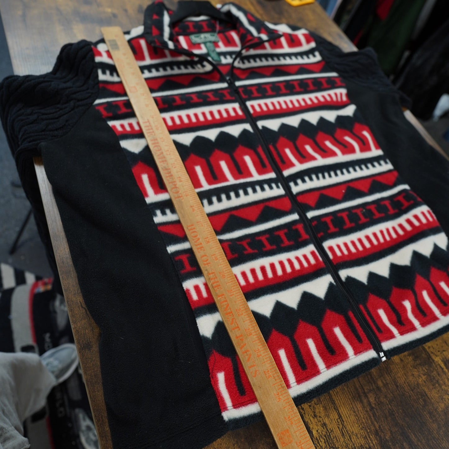 (Women's XXL) Lauren Ralph Lauren Fleece Full-Zip Jacket Women's 2XL Black Southwest Aztec