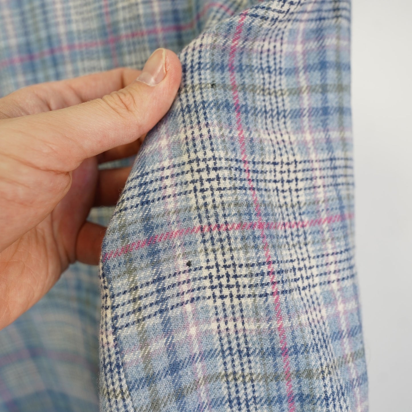 (Women's L) Vintage Wool Pendleton Plaid Jacket Blazer Tartan USA Blue White New